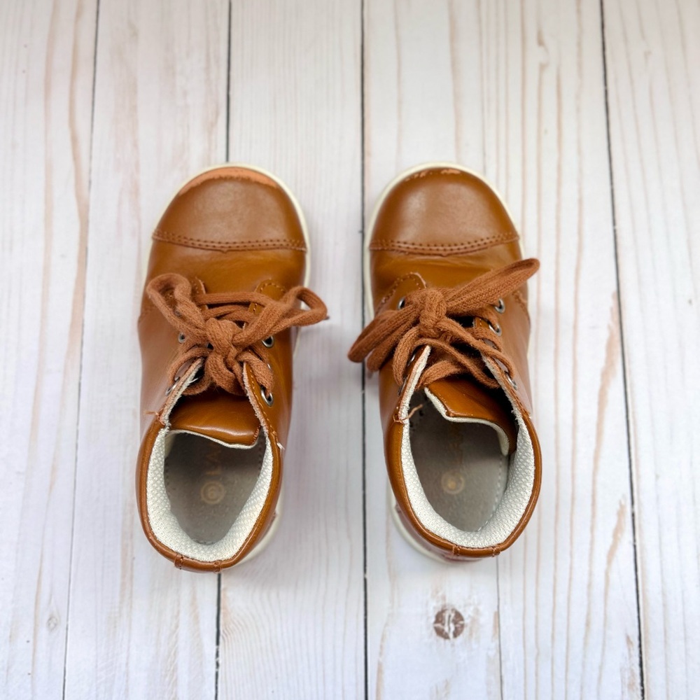 L’Amour leather lace up high tops